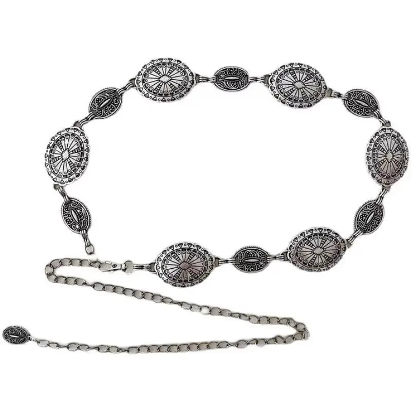 Women's Western Metal Chain Belt – Cowgirl Style for Jeans & Dresses Western Chain Belt Axl