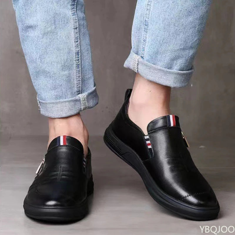 YBQJOO Men's Breathable Casual Zip Slip-On Shoes | Sizes 34–49 Men's Casual Shoes Axl black 40