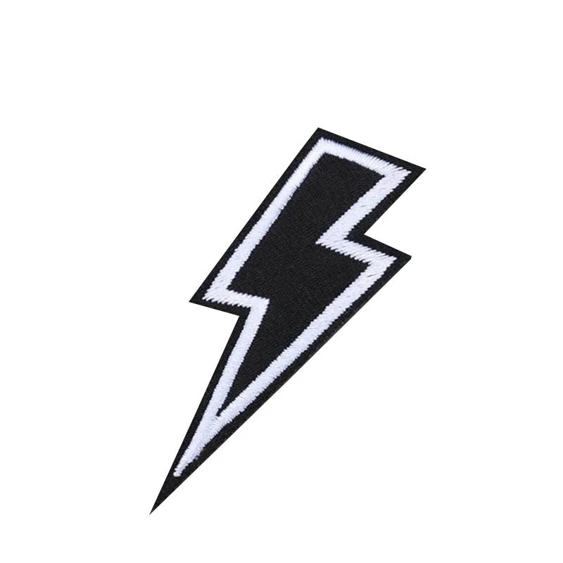 2-Pack Lightning Bolt Embroidered Iron-On Patches – Punk Style Iron-On Patch Axl