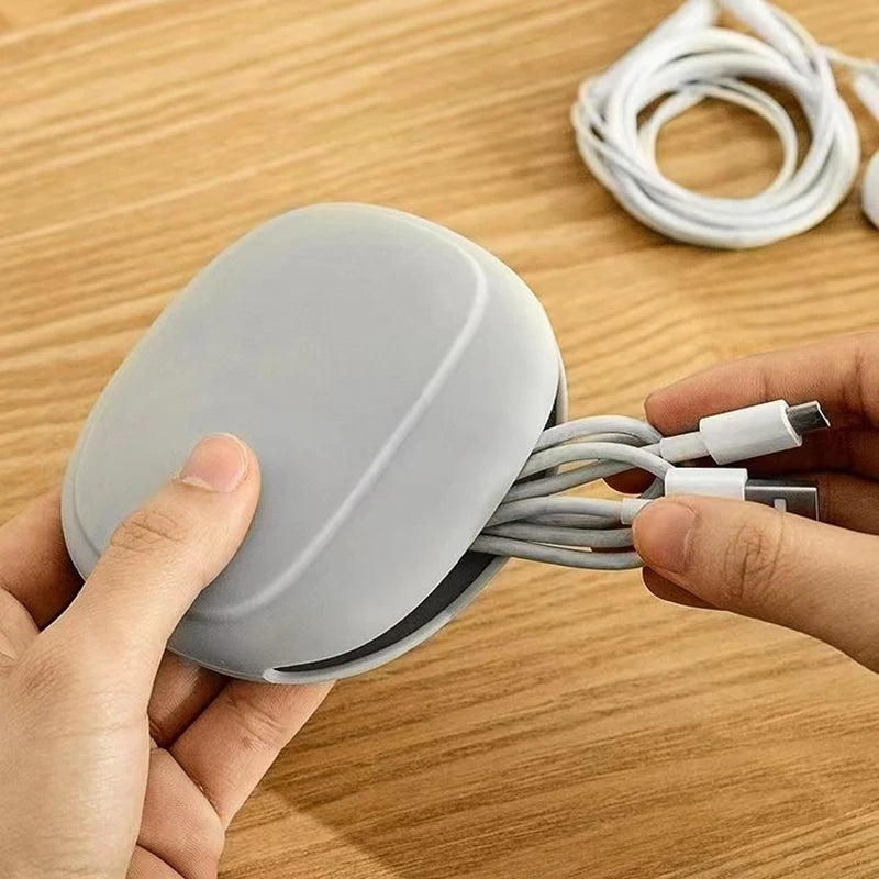 Silicone Earphone & Cable Storage Box – Portable Travel Organizer Cable Storage Organizer Axl