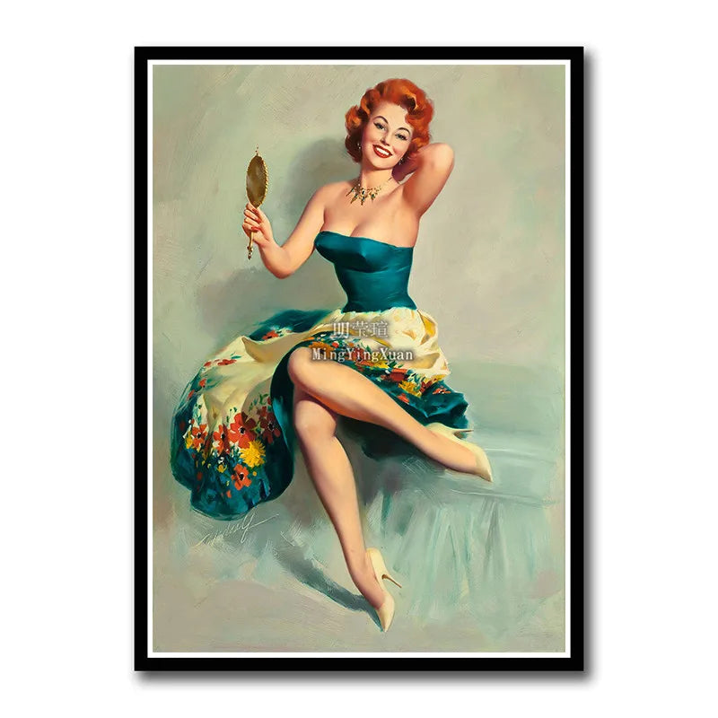 WWII Retro Girl Movie Poster – Vintage Wall Art Home Decor Retro Wall Poster Axl 12 42x30cm