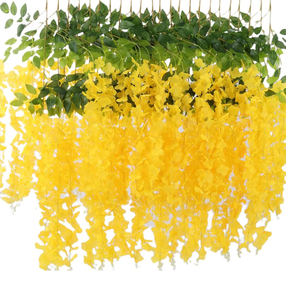 Silk Orchid Flower Garland – Wedding, Party & Home Wall Decor Artificial Flower Garland Axl YELLOW 3pcs