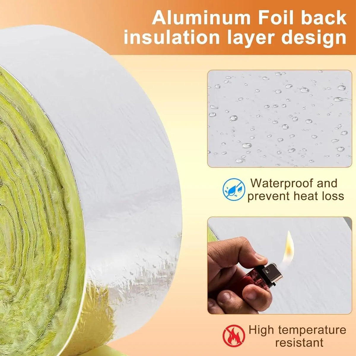 Self-Adhesive Glass Wool Insulation Tape – Pipe & HVAC Wrap Pipe Insulation Wrap Axl