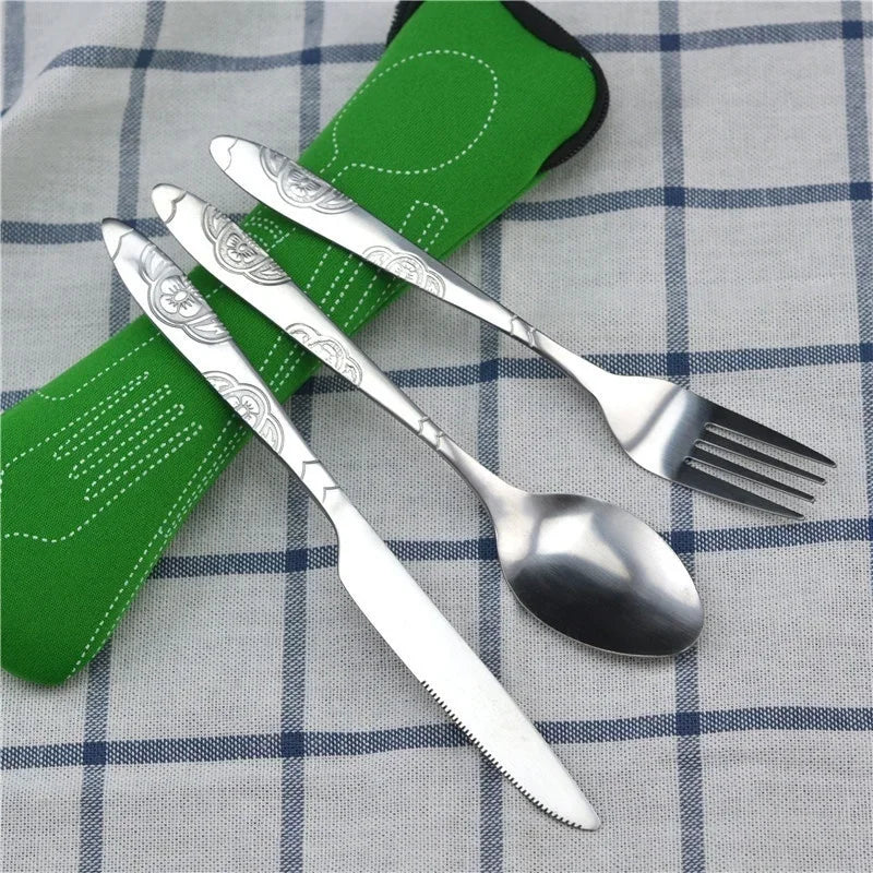 Stainless Steel Travel Cutlery Set – Fork, Spoon & Knife Kit Travel Cutlery Set Axl 2
