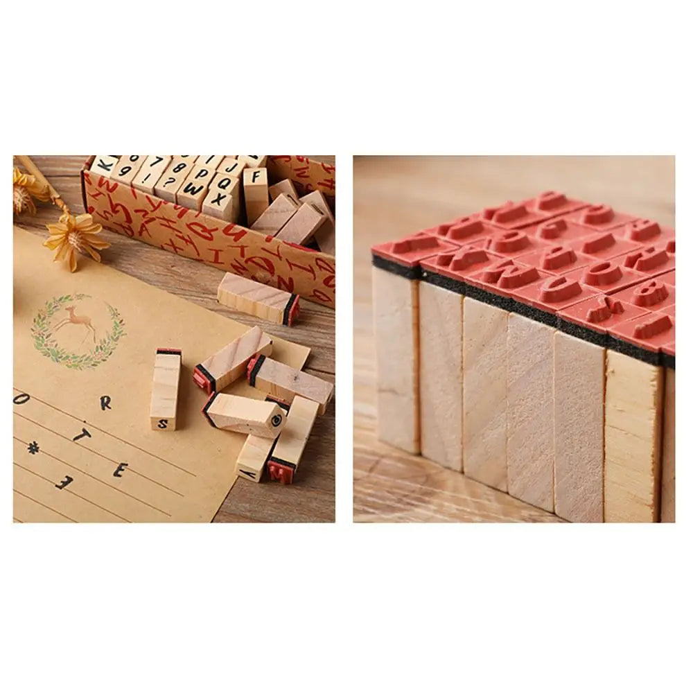 40-Piece Retro Alphabet Rubber Stamp Set – Craft & Card Making Rubber Stamp Set Axl