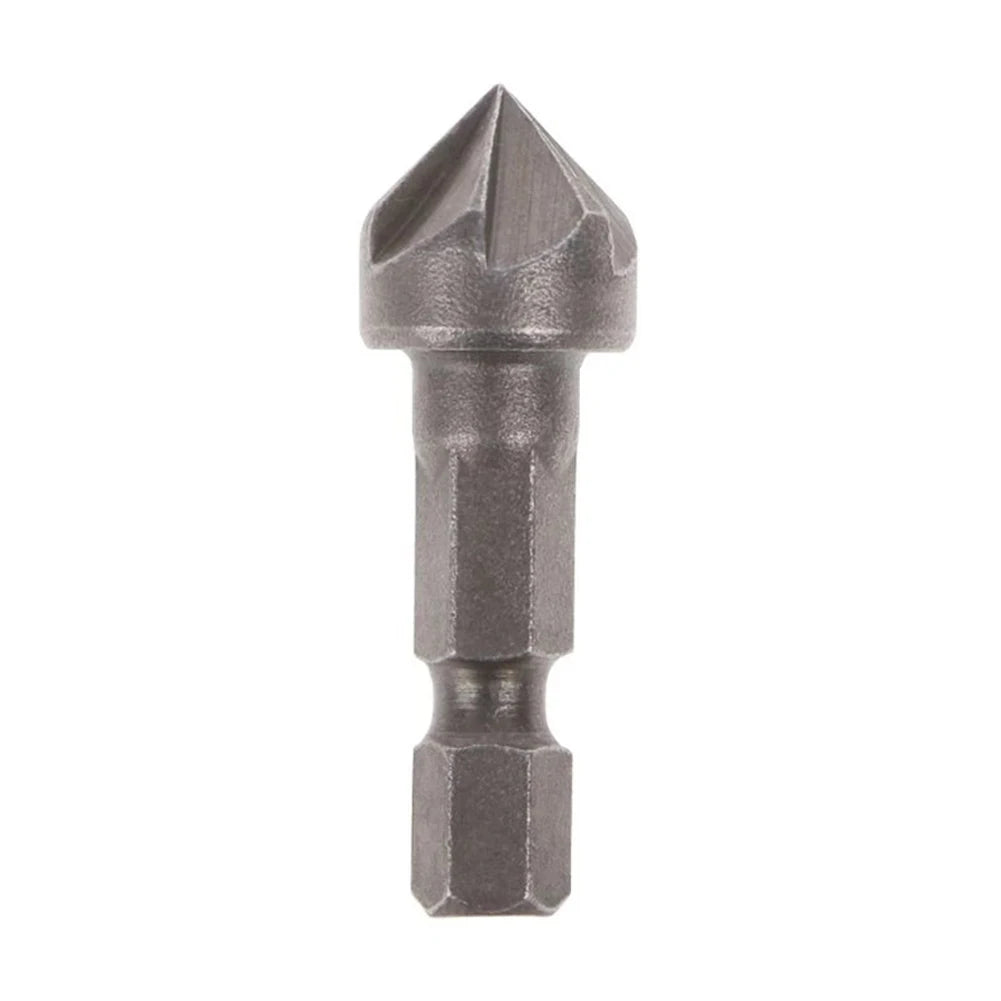 2-Pack 5-Flute Countersink Drill Bit Set – 1/4" Hex Shank 90° Countersink Drill Bit Axl