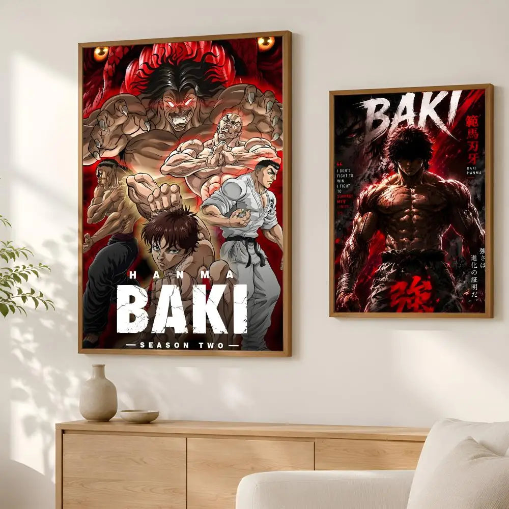 Baki Hanma Anime Wall Poster – Self-Stick HD Waterproof Decor Anime Wall Poster Axl