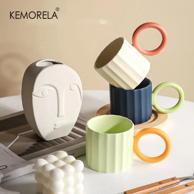 KEMORELA Nordic Ceramic Coffee Mug – Microwave Safe Gift Ceramic Coffee Mug Axl