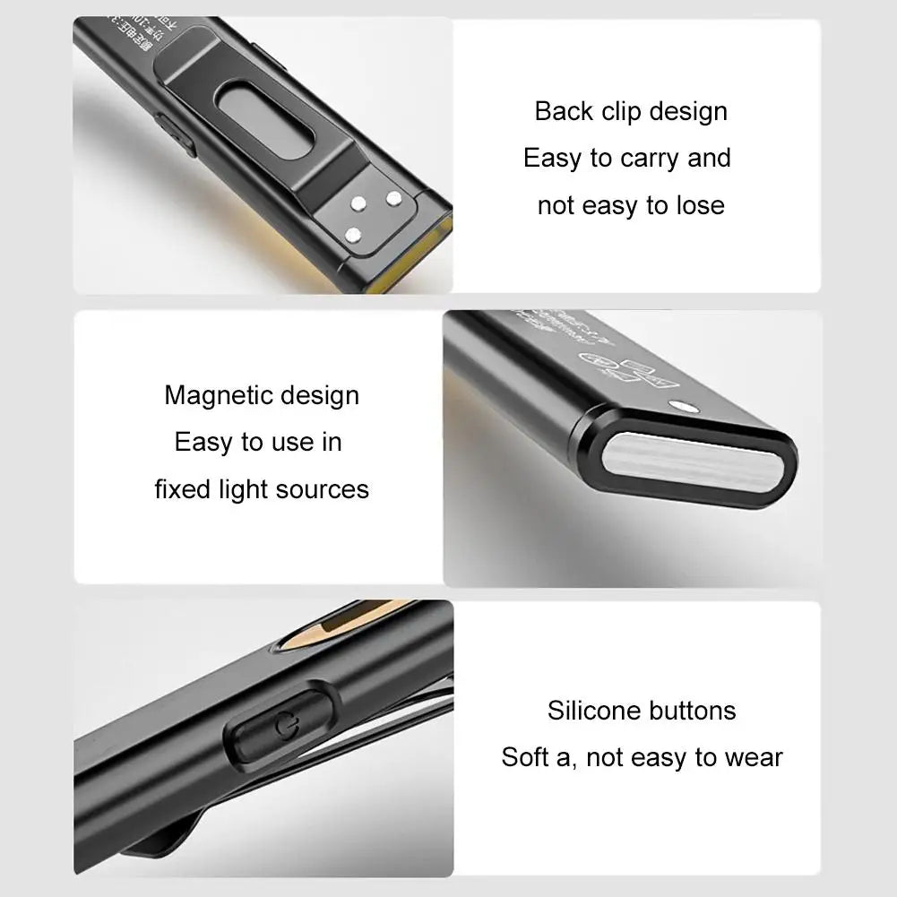USB-C Rechargeable LED Keychain Flashlight – Magnetic Mini Torch LED Keychain Flashlight Axl