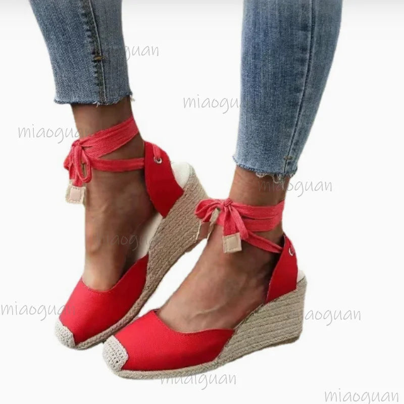 Women's Roman Wedge Sandals – Peep Toe Cross Strap Heels Wedge Sandals Axl