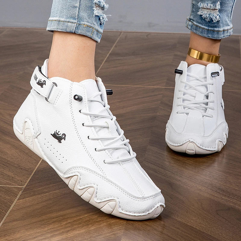 Women's Lace-Up Flat Ankle Boots – Breathable Casual Short Boot Flat Ankle Boots Axl