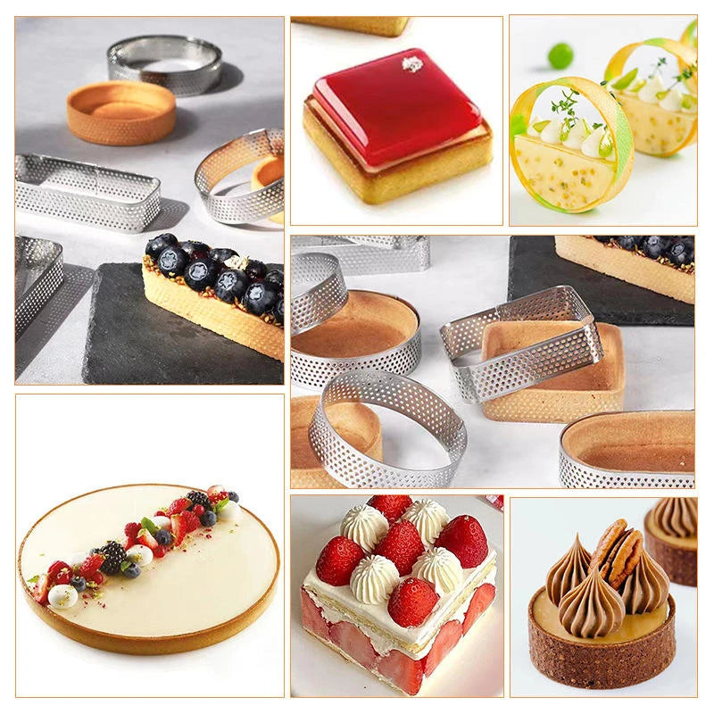 Stainless Steel Perforated Tart Ring & Mousse Cake Mold Tart Ring Mold Axl