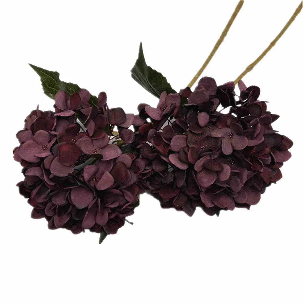 Faux Silk Hydrangea Stem – Autumn Colors | Wedding & Home Decor Artificial Flower Stem Axl Burgundy