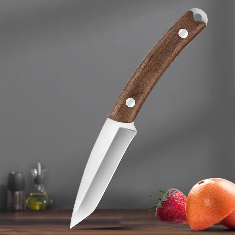 Sharp Fruit & Kitchen Knife – Stainless Steel, Wood Handle Fruit Kitchen Knife Axl