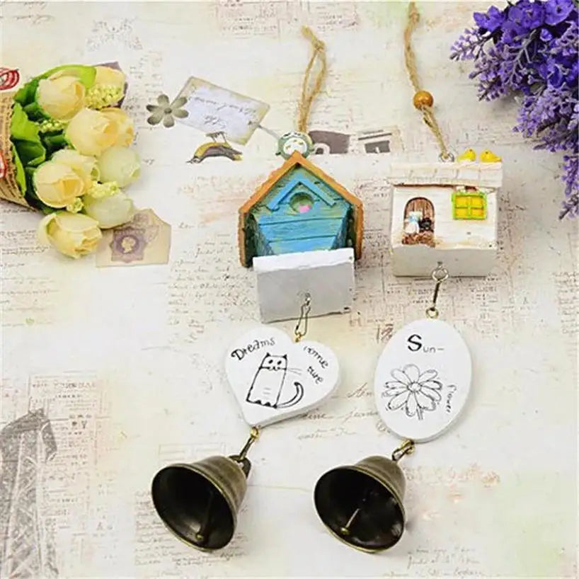 Resin Bird House Wind Chime Ornament | Pastoral Hanging Decor Wind Chime Ornament Axl
