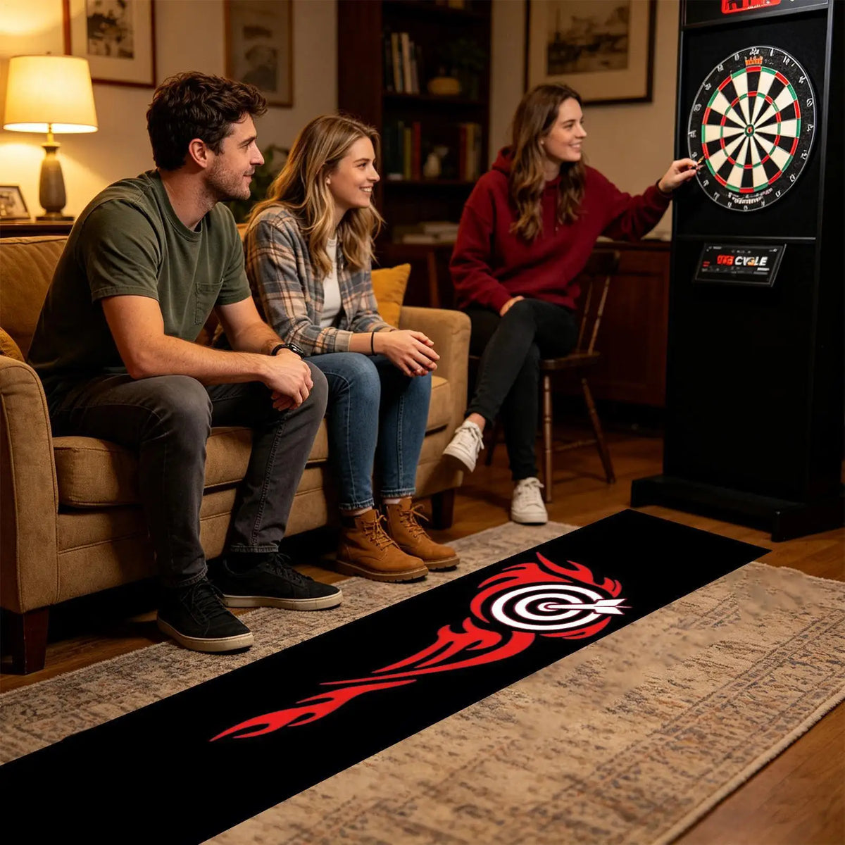 Non-Slip Dart Mat with Throw Lines & Floor Protector Dart Floor Mat Axl