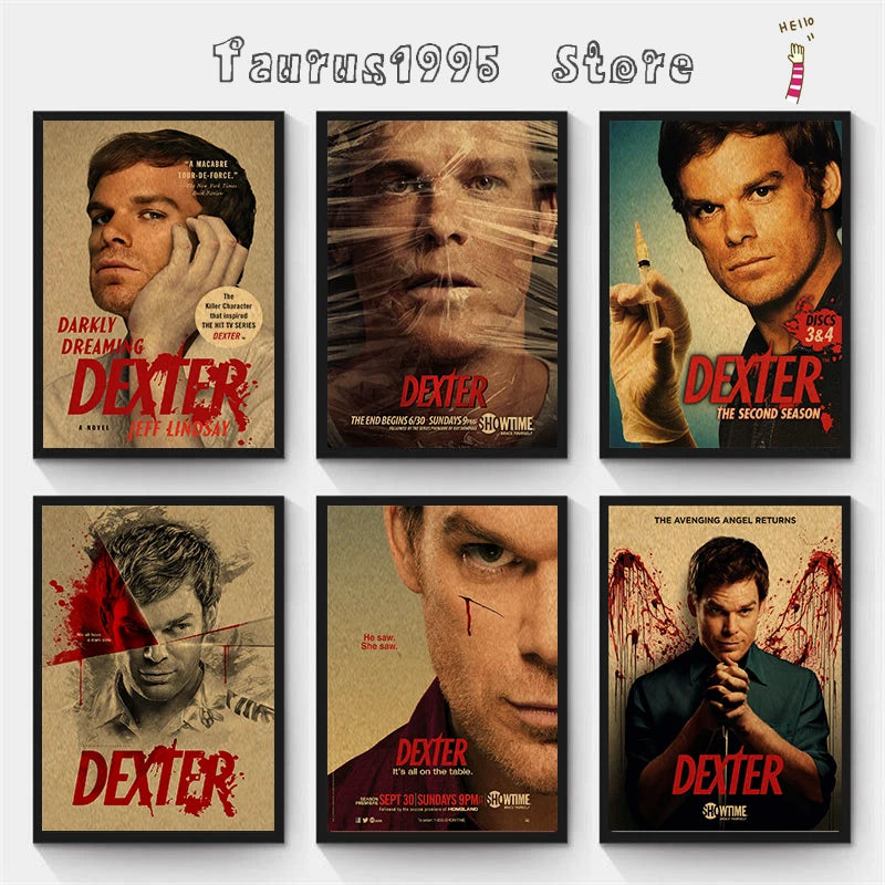 Dexter Vintage TV Poster – Kraft Paper Wall Art Print Wall Art Poster Axl