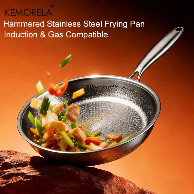 KEMORELA Hammered Steel Non-Stick Skillet 26/28/30cm Induction Non-Stick Skillet Axl