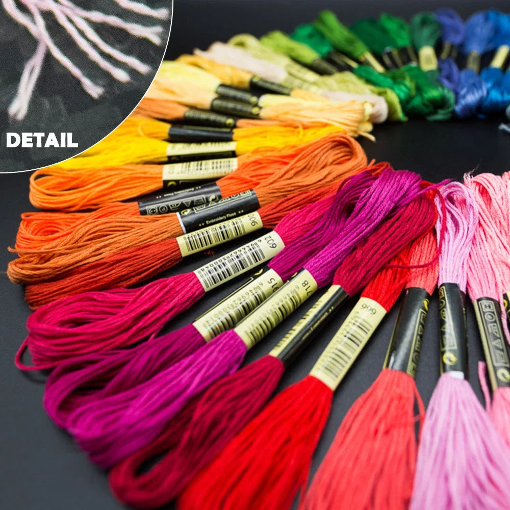 Mixed Color Embroidery Thread Kit – 100/200/447 Cotton Skeins Embroidery Floss Kit Axl