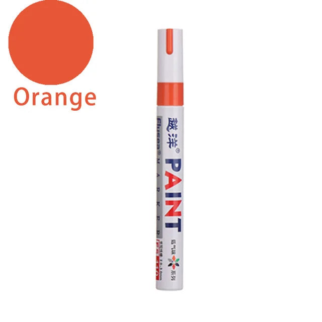 12-Color Waterproof Permanent Paint Markers – Tire & Multi-Surface Paint Marker Set Axl Orange