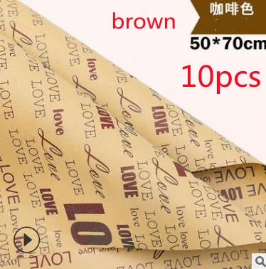 10-Pack Kraft Floral Wrapping Paper – Vintage Newspaper Style Gift Wrapping Paper Axl L
