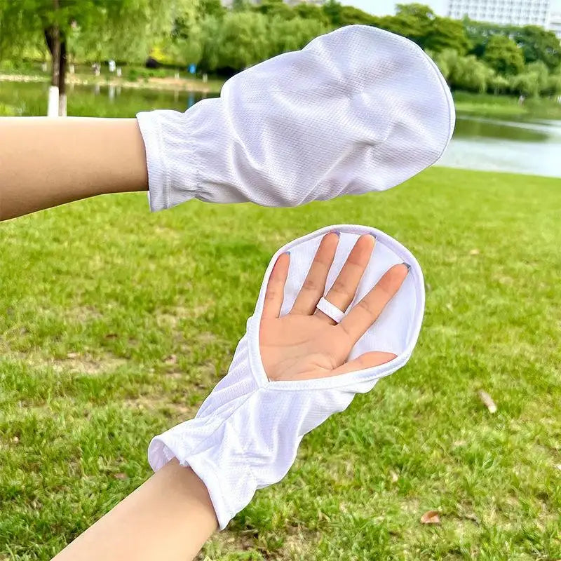 UV Blocking Gloves for Women – Sun Protection Driving & Cycling Sun Protection Gloves Axl one size White