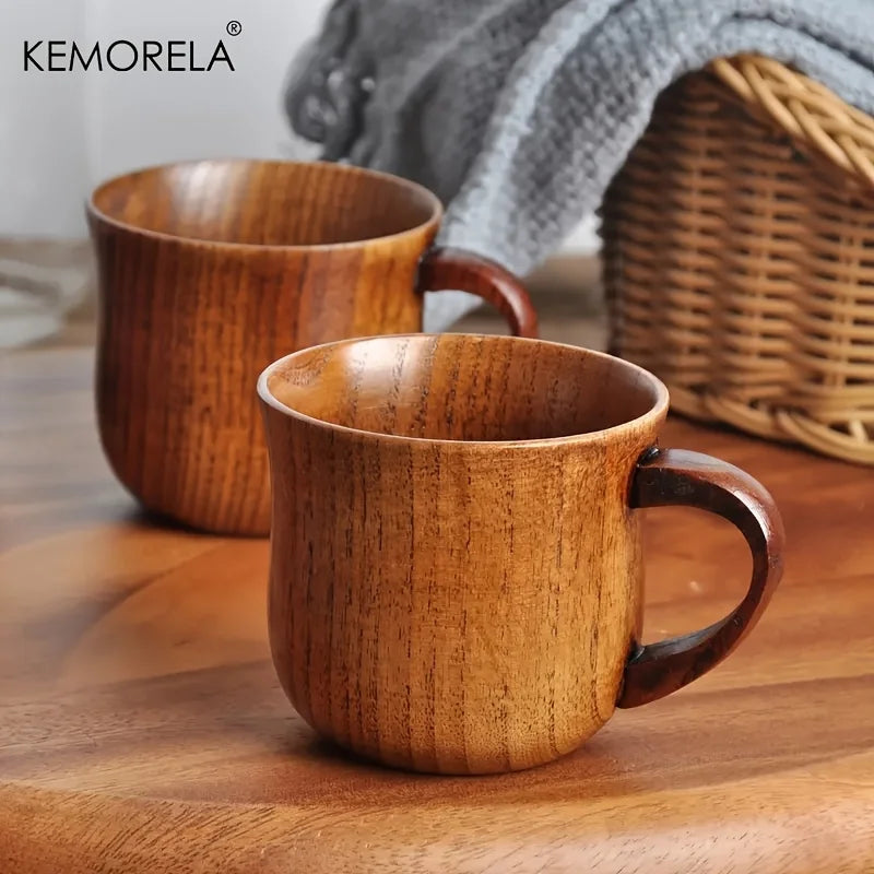 KEMORELA Wooden Coffee Mugs – Vintage Jujube Tea Design Set Wooden Mug Set Axl