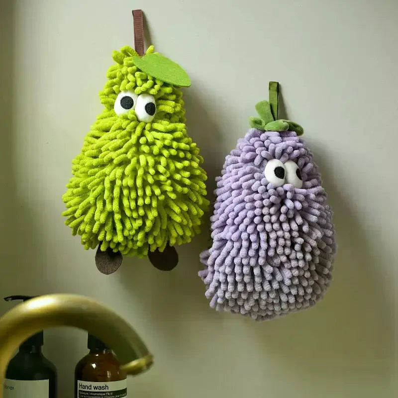Chenille Hand Towel – Fruit Shaped Hanging Washcloth for Kitchen Decorative Hand Towel Axl