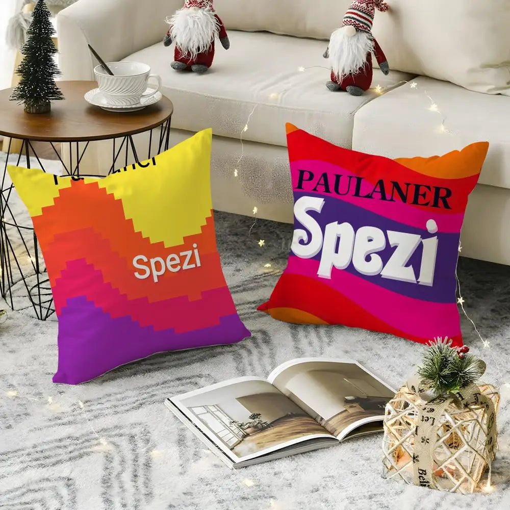 Paulaner Spezi Logo Linen Pillow Cover | Hidden Zipper Decorative Pillow Cover Axl