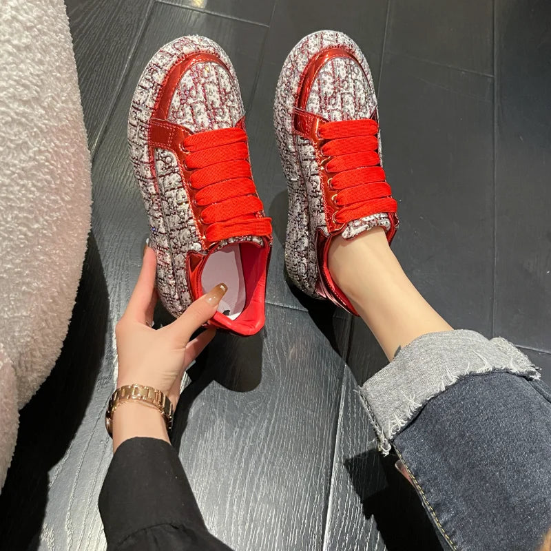 Women's Rhinestone Handmade Diamond Thick Sole Fashion Sneakers Fashion Sneakers Axl