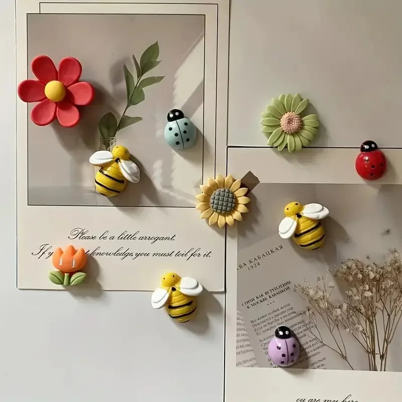 10-Piece Plant Cartoon Fridge Magnets – Strong Hold Home Decor Refrigerator Magnets Axl