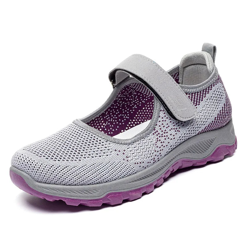 Women's Slip-On Walking Flats – Soft, Breathable & Non-Slip Women's Walking Flats Axl GRAY 36