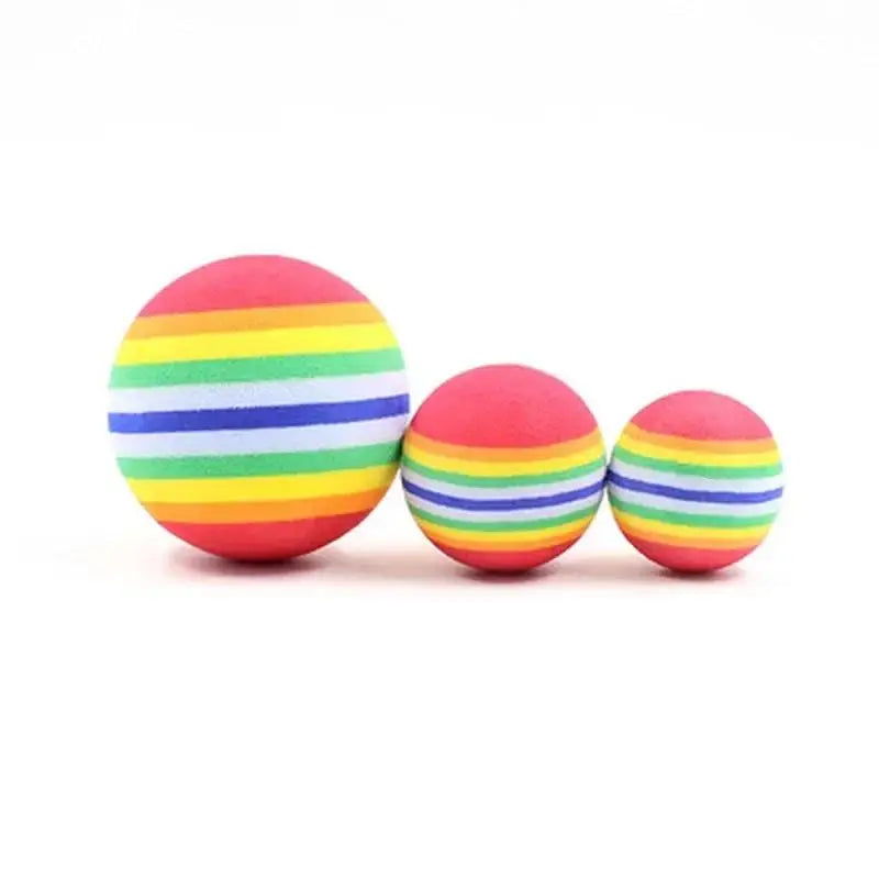 Rainbow Foam Ball Cat & Dog Toy Set – 3 Pack Pet Balls Pet Toy Balls Axl