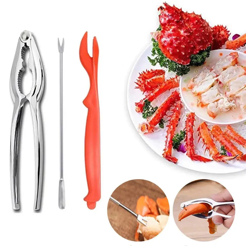 Stainless Steel Seafood Tools Set – Lobster & Crab Crackers Seafood Tools Set Axl