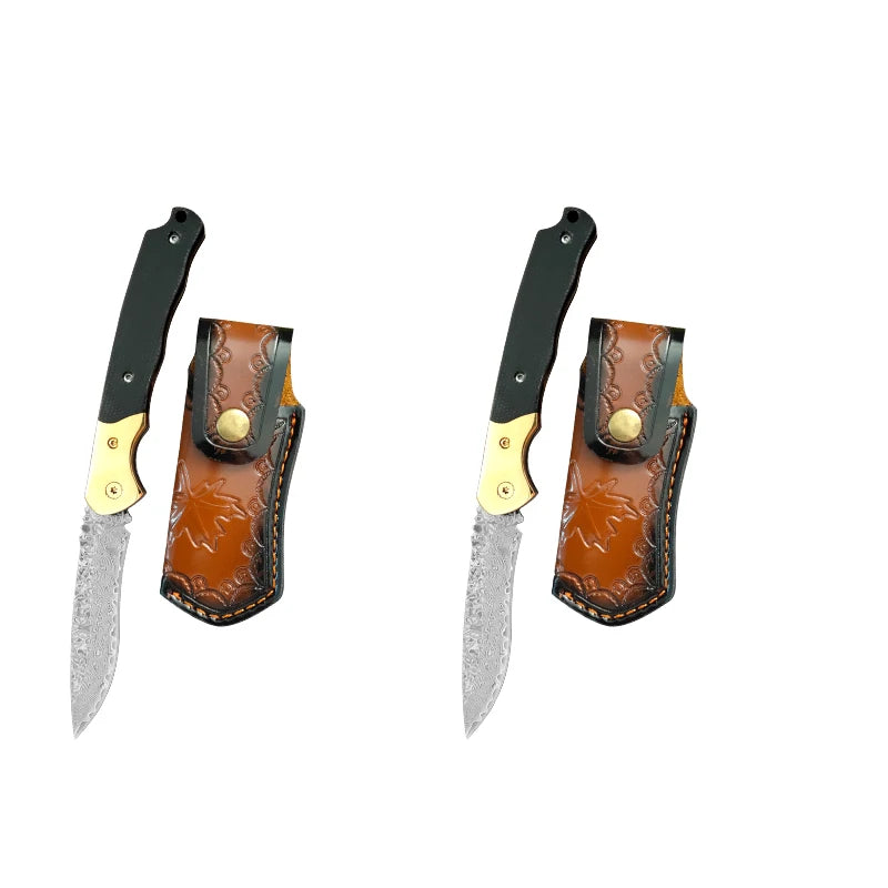 InLeung Damascus Steel Boning & Kitchen Cleaver Knife Damascus Kitchen Knife Axl 2AT Folding Knife