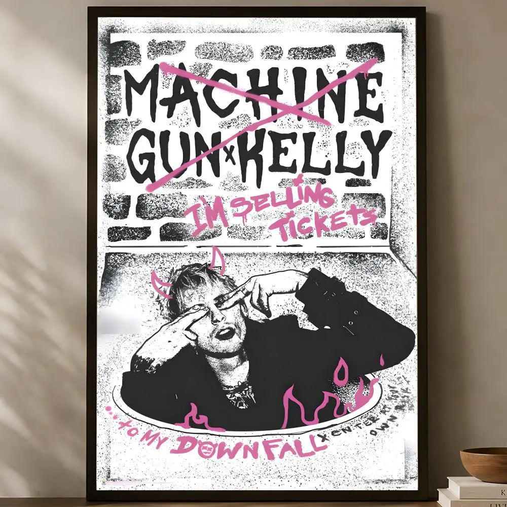 Machine Gun Kelly HD PVC Wall Poster – Self-Stick Home Decor Wall Art Poster Axl White10 50X70cmNoframe