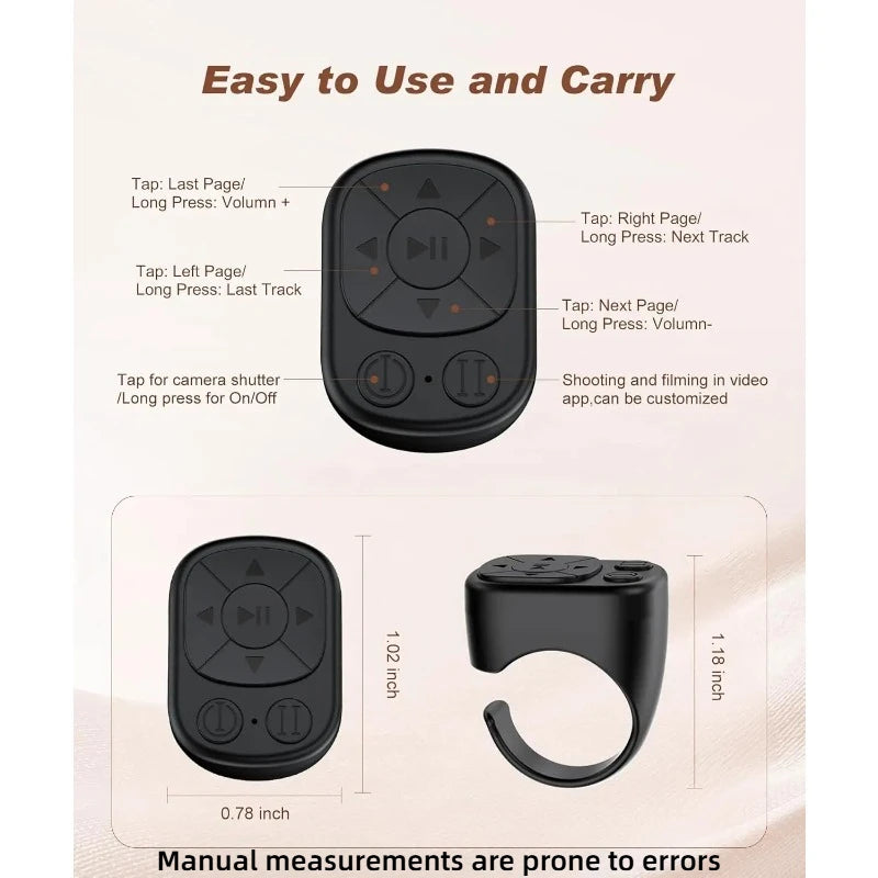 Bluetooth Ring Remote – Camera, Video & Music for iPhone iPad Bluetooth Ring Remote Axl