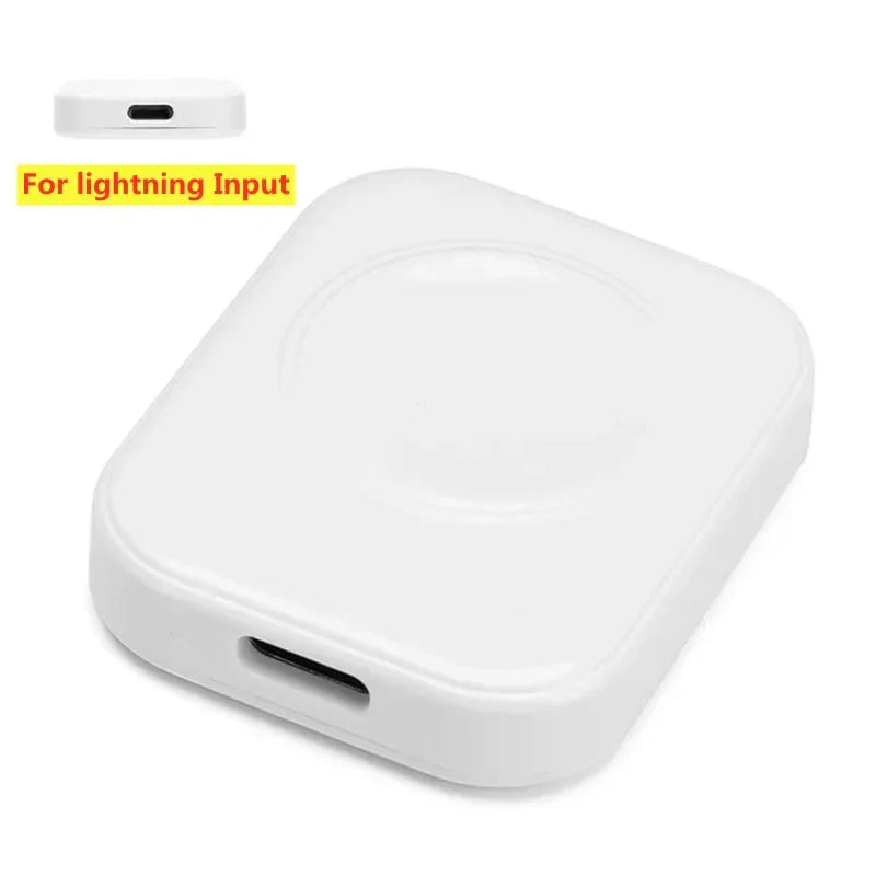 Magnetic Wireless Charger – Apple Watch Series 1–9, SE & Ultra Wireless Watch Charger Axl White Lightning Port