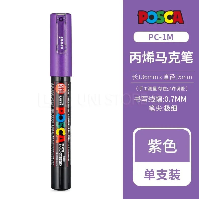 Uni POSCA Acrylic Paint Markers PC-1M 3M 5M – Multi-Colour Acrylic Paint Markers Axl PC-1M Purple