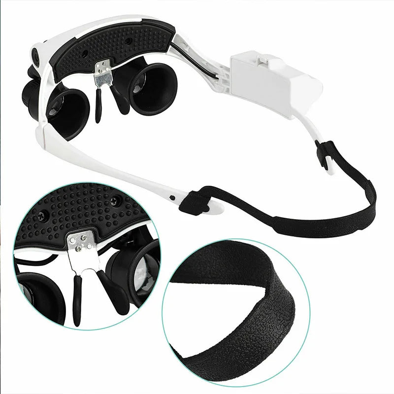 LED Magnifier Loupe Glasses 10X 15X 20X 25X – Jewelry Watch Repair Magnifier Loupe Glasses Axl