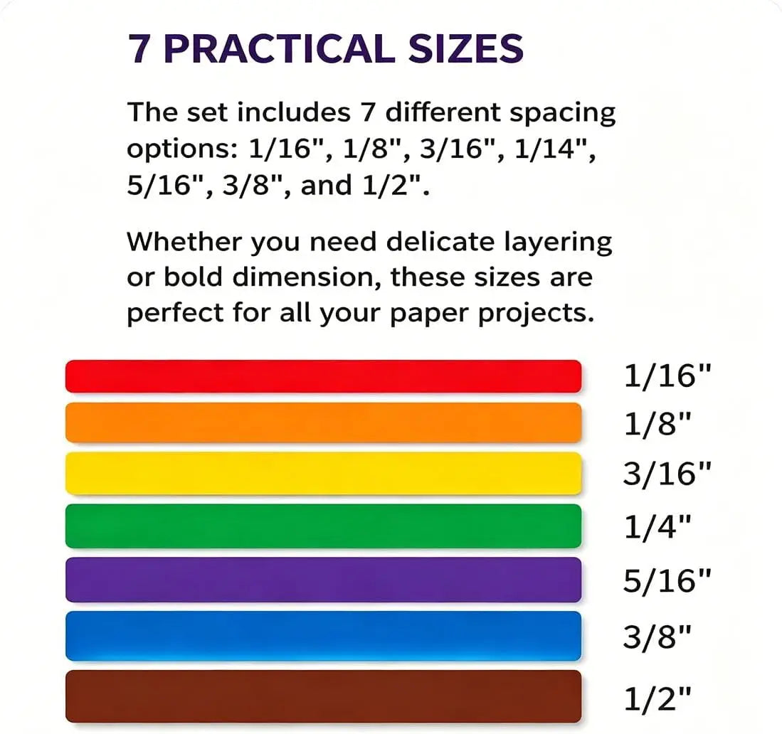 7-Piece Paper Crafting Alignment Guides & Layering Spacers Set Crafting Alignment Guides Axl