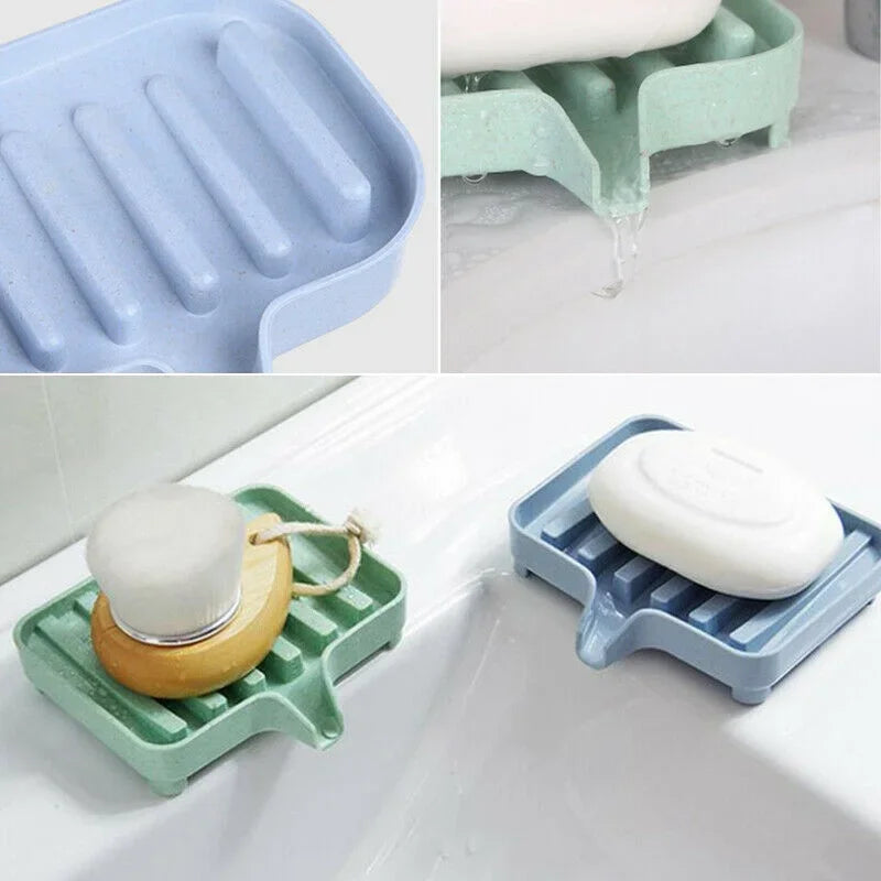Self-Draining Silicone Soap Dish – Portable Bar Soap Holder Soap Dish Axl