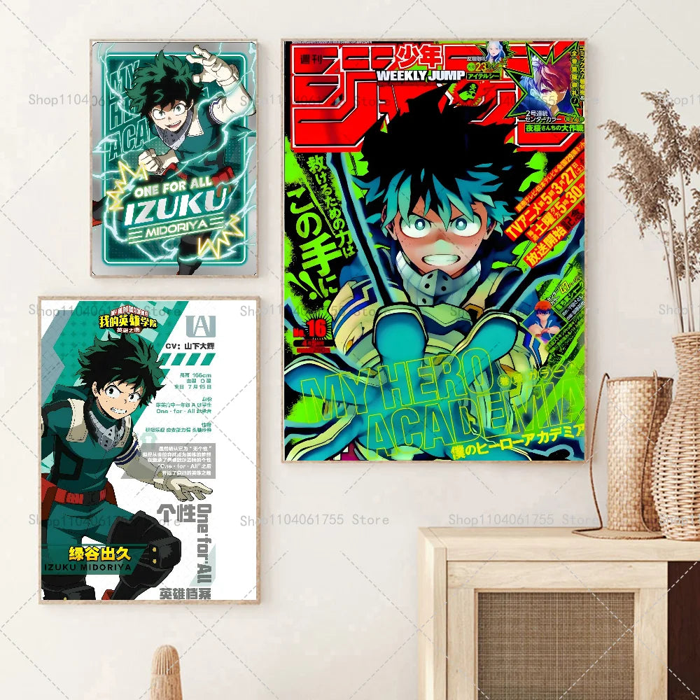 My Hero Academia Izuku Wall Poster – Waterproof Self-Adhesive Anime Wall Poster Axl