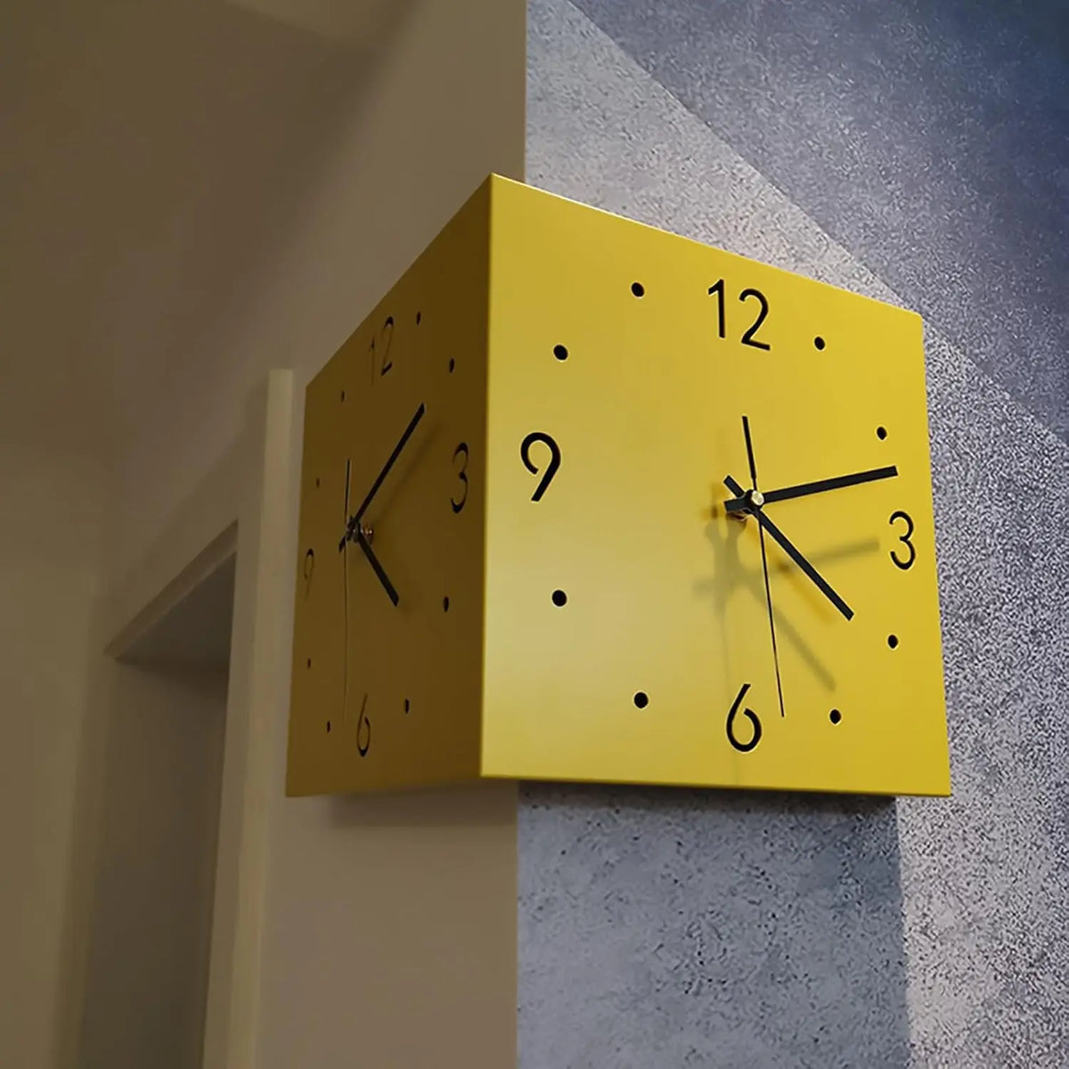 Double-Sided Corner Wall Clock – Silent Sensor Luminous Decor Decorative Wall Clock Axl