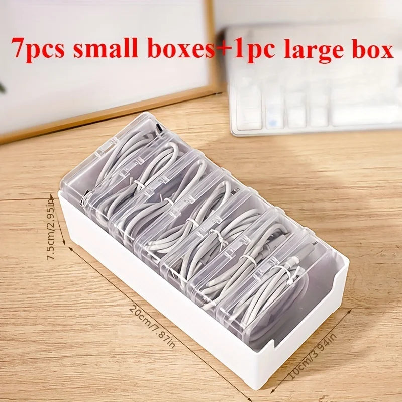 Cable Organizer Box – Desktop & Drawer Storage Organizer Desktop Storage Organizer Axl 8pcs XXXS