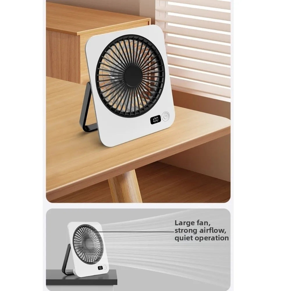 USB Rechargeable Foldable Desk Fan – 5-Speed LED Silent Fan Portable Desk Fan Axl