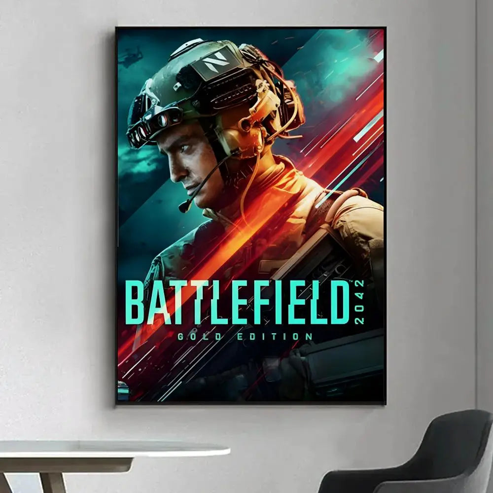 Battlefield 2042 HD Wall Poster – Waterproof Self-Adhesive Art Wall Art Poster Axl