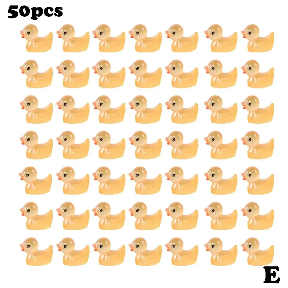 Mini Yellow Duck Figurines 50/100 Pcs – Resin Miniature Decor Miniature Figurines Axl 50pcs orange