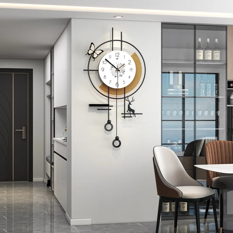 Luxury Modern Silent Wall Clock – Geometric Metal Art Decor Wall Clock Axl