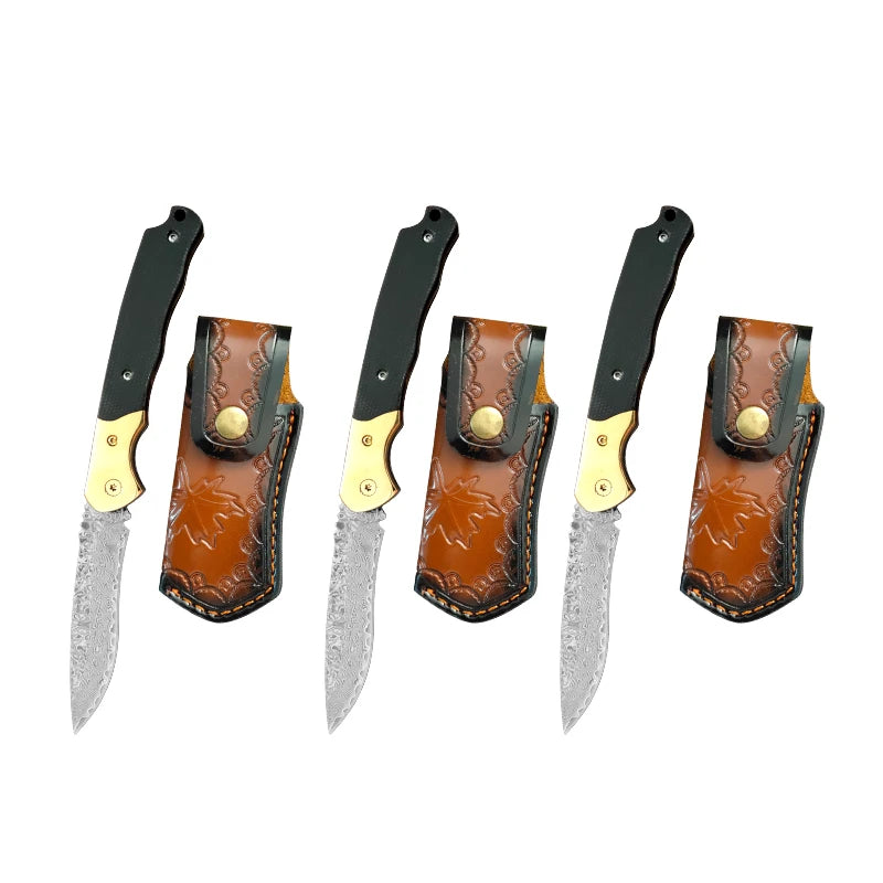 InLeung Damascus Steel Boning & Kitchen Cleaver Knife Damascus Kitchen Knife Axl 3AT Folding Knife